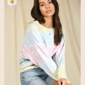 Last 2!! Limeade French Terry Tie Dye Raglan
